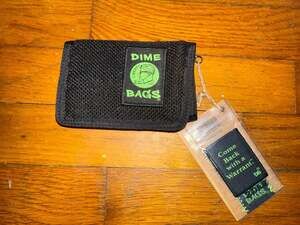 Dime Bags Tri-Fold Wallet Black Hemp with Patch